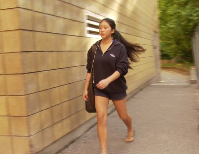 Vivian Walking to Ballet School