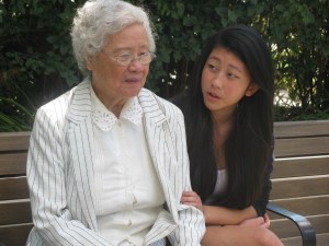 Vivian talks to her grandmother, Vivian Lum Sr. about her upcoming trip to China.
